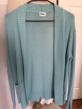 Pulse Mint Open-Front Pocket Cardigan